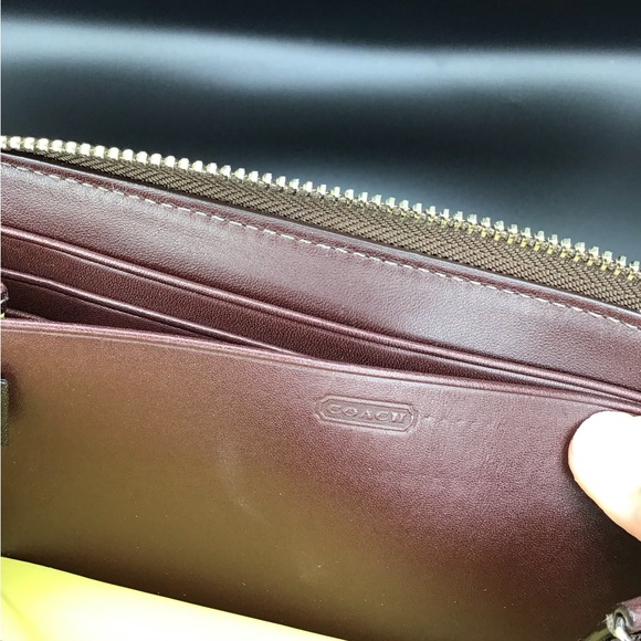 Coach Bags | Coach Heritage Signature Stripe Pvc Zip Around Accordion Wallet - Picture 10 of 11